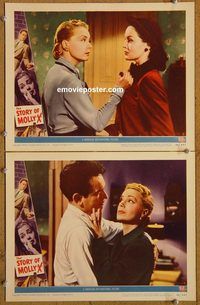 e227 STORY OF MOLLY X 2 vintage movie lobby cards '49 Havoc, Russell