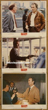 e380 SUDDEN IMPACT 3 vintage movie lobby cards'83 Clint Eastwood, Dirty Harry