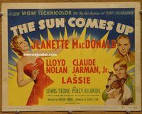 e013 SUN COMES UP vintage movie title lobby card '48 Jeanette MacDonald, Lassie!