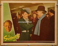 d673 SUSPECT vintage movie lobby card '44 Charles Laughton, Ella Raines