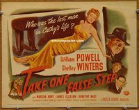 e018 TAKE ONE FALSE STEP vintage movie title lobby card '49 William Powell, Winters