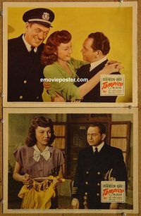 e233 TAMPICO 2 vintage movie lobby cards '44 Edward G. Robinson, Lynn Bari
