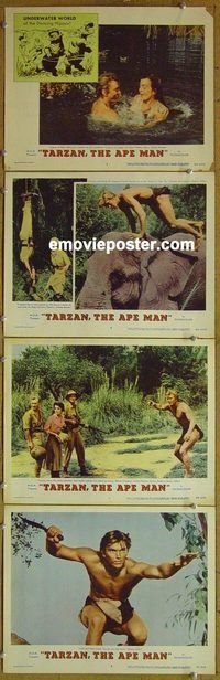 e505 TARZAN THE APE MAN 4 vintage movie lobby cards '59 Denny Miller