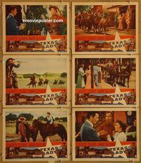 e710 TEXAS LADY 6 vintage movie lobby cards '55 Claudette Colbert, Sullivan