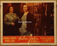 d683 THELMA JORDON vintage movie lobby card #8 '50 Barbara Stanwyck in jail!