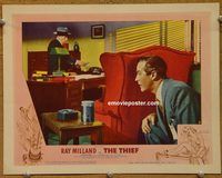 d685 THIEF vintage movie lobby card #3 '52 Ray Milland silent movie!