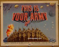 e024 THIS IS YOUR ARMY vintage movie title lobby card '54 military soldiers!