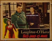 d690 THIS LAND IS MINE vintage movie lobby card '43 Walter Slezak, O'Hara