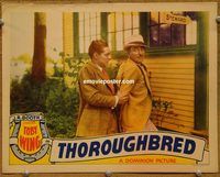 d694 THOROUGHBRED vintage movie lobby card '35 horse racing, gambling!