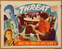 d695 THREAT vintage movie lobby card #7 '49 Michael O'Shea, Grey