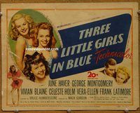 e027 THREE LITTLE GIRLS IN BLUE vintage movie title lobby card '46 June Haver