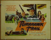 e031 TOMAHAWK TRAIL vintage movie title lobby card '57 Chuck Connors, western!