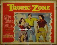 d715 TROPIC ZONE vintage movie lobby card #3 '53 Ronald Reagan, Fleming