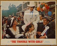 d716 TROUBLE WITH GIRLS vintage movie lobby card #2 '69 Elvis Presley in white