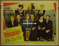 d718 TURNABOUT vintage movie lobby card '40 Landis, great sex-switch comedy!