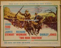 e041 TWO RODE TOGETHER vintage movie title lobby card '60 James Stewart, John Ford