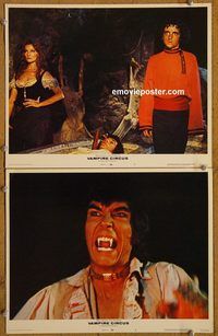 e247 VAMPIRE CIRCUS 2 vintage movie lobby cards '72 English Hammer horror!