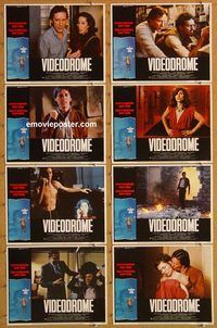 e896 VIDEODROME 8 vintage movie lobby cards '83 David Cronenberg, James Woods