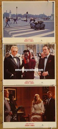 e390 VIEW TO A KILL 3 vintage movie lobby cards '85 Moore, James Bond