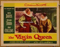 d735 VIRGIN QUEEN vintage movie lobby card #4 '55 Bette Davis, Joan Collins