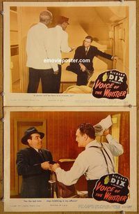 e252 VOICE OF THE WHISTLER 2 vintage movie lobby cards '45 Richard Dix