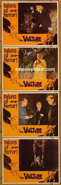 e516 VULTURE 4 vintage movie lobby cards '66 Robert Hutton, Akim Tamiroff