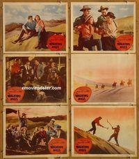 e715 WALKING HILLS 6 vintage movie lobby cards'49 Randolph Scott, Ella Raines