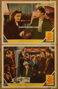 e253 WAR AGAINST MRS HADLEY 2 vintage movie lobby cards '42 Arnold, Bainter