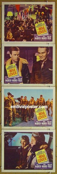 e518 WAR LOVER 4 vintage movie lobby cards '62 Steve McQueen, Robert Wagner