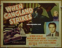 e056 WHEN GANGLAND STRIKES vintage movie title lobby card '56 Raymond Greenleaf