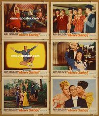 e717 WHERE'S CHARLEY 6 vintage movie lobby cards '52 cross-dressing!