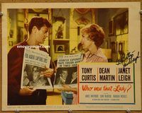 d757 WHO WAS THAT LADY signed vintage movie lobby card #3 '60 Janet Leigh