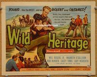 e060 WILD HERITAGE title vintage movie lobby card '58 Will Rogers Jr.