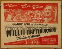 e061 WILL IT HAPPEN AGAIN vintage movie title lobby card '48 Hitler documentary!