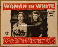 d765 WOMAN IN WHITE vintage movie lobby card #3 '48 Eleanor Parker close-up!
