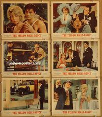 e721 YELLOW ROLLS-ROYCE 6 vintage movie lobby cards '65 Ingrid Bergman, Delon