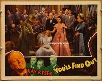 d777 YOU'LL FIND OUT vintage movie lobby card '40 Bela Lugosi, Boris Karloff