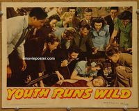d782 YOUTH RUNS WILD vintage movie lobby card '44 bad teen passed out!