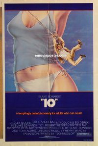 g018 '10' border style one-sheet movie poster '79 Dudley Moore, sexy Bo Derek!