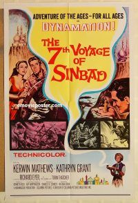 g035 7TH VOYAGE OF SINBAD one-sheet movie poster R74 Ray Harryhausen