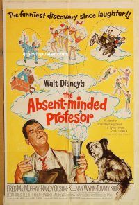g040 ABSENT-MINDED PROFESSOR one-sheet movie poster '61 Flubber!