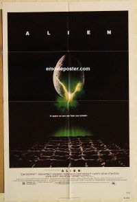 g057 ALIEN one-sheet movie poster '79 Sigourney Weaver, sci-fi!