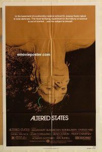 g070 ALTERED STATES one-sheet movie poster '80 William Hurt, sci-fi!