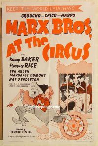 g104 AT THE CIRCUS one-sheet movie poster R62 Groucho, Marx Brothers!
