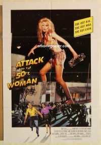 g105 ATTACK OF THE 50 FT WOMAN int'l one-sheet movie poster '93 Hannah