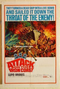 g106 ATTACK ON THE IRON COAST one-sheet movie poster '68 Lloyd Bridges