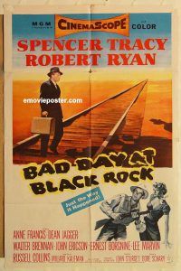 g110 BAD DAY AT BLACK ROCK one-sheet movie poster '55 Spencer Tracy