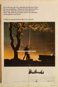 g112 BADLANDS one-sheet movie poster '74 Terrence Malick, Martin Sheen