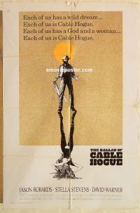 g113 BALLAD OF CABLE HOGUE int'l one-sheet movie poster '70 Sam Peckinpah