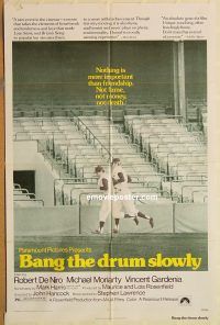 g118 BANG THE DRUM SLOWLY one-sheet movie poster '73 De Niro, baseball!
